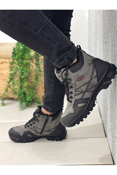 ayakkabiyolla Μπότες Unisex με καπνιστό μαύρο σχέδιο με φερμουάρ