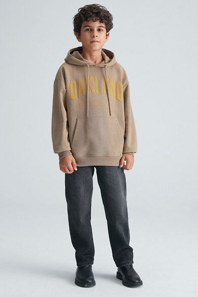 GRIMELANGE Φούτερ ROY Boy's 100% Cotton Hooded Mink