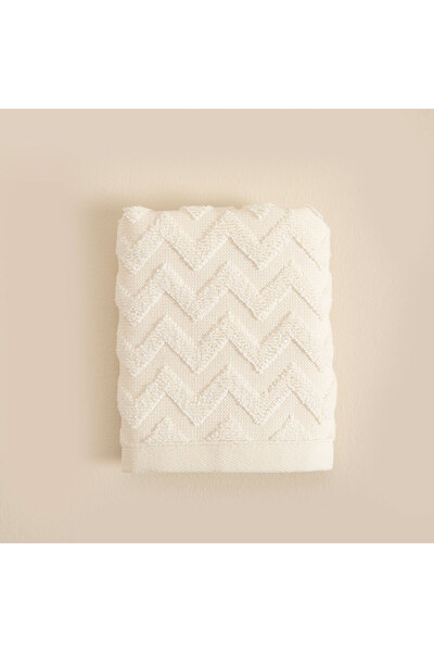 Chakra Zigzag El Havlusu 30x40 cm Ekru/Ekru