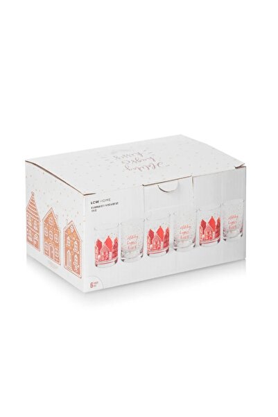 LC Waikiki New Year's Printed Brown Glass Set - 6 Pieces 125 ml