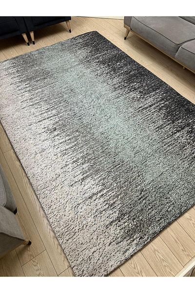 ALLGELSİN 6m2 Meter Square Washable Carpet Cover - 200x300cm, Elastic Bottom, Modern Striped