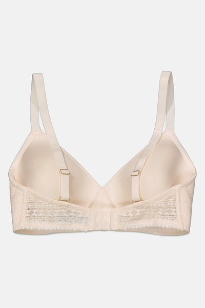 Etam Women Textured Lightly Padded Bra, Beige