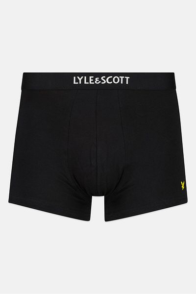 Lyle & Scott Men 3 Pack Brand Logo Trunks, Black