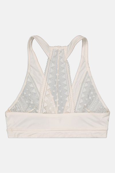 Etam Women Lace Trim Non Padded Bra, Off White