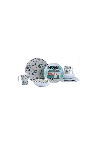 NURGAZ Melamine Plate Set 16 Pieces