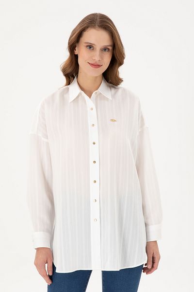 U.S. Polo Assn. Cămașă albă cu mânecă lungă de damă 50289994 -VR013