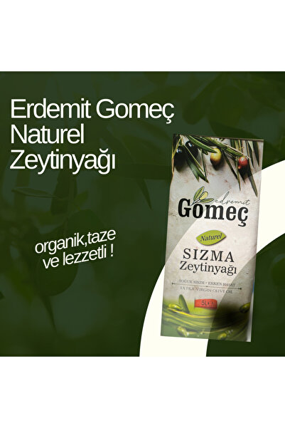 GÖMEÇ Gomeç Naturel Sızma Zeytinyağı Soğuk Sıkım 5lt