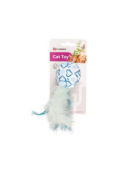 Flamingo Blue Furry Ball Cat Toy