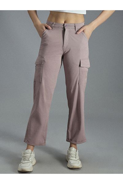 High Star By Styli High Rise Straight Fit Cropped Cargo Trousers