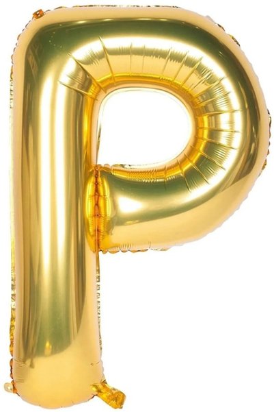 Folyo Balon P Harfi Helyum Balon 100 Cm 40" Gold Renk - P Harf Balon -P Harf Folyo Balon