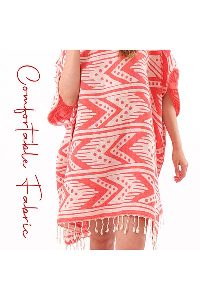 NAURA Concept Maia Unisex Καπέλο Peshtemal Μπουρνούζι από 100% βαμβάκι Poncho Long Beach Φόρεμα