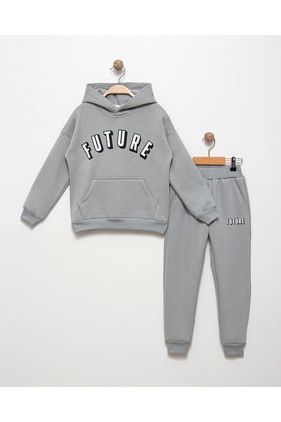 Favo Kids 6-9 Years Boy Sweatshirt and Jogger Tracksuit Set - Printed Fv-16009