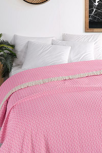 Evim Cotton Arem Fuchsia Multi-Purpose Bedspread Double - 200X220 cm