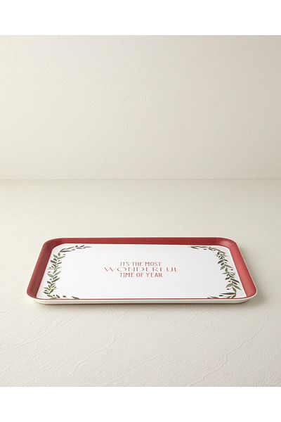English Home Wonderful Melamine Tray - Non-Slip, 20X28.5 Cm, Red-Green