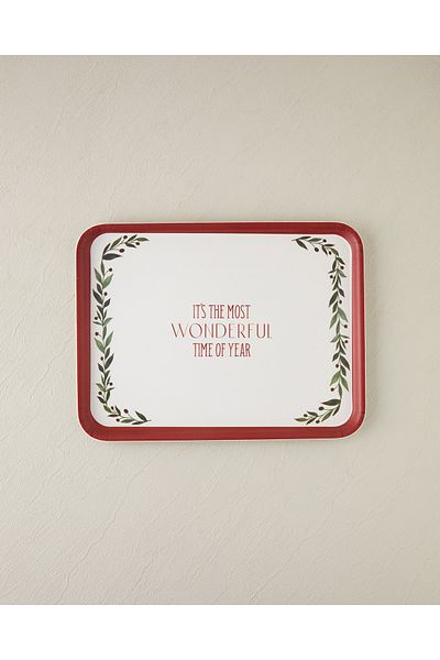 English Home Wonderful Melamine Tray - Non-Slip, 20X28.5 Cm, Red-Green