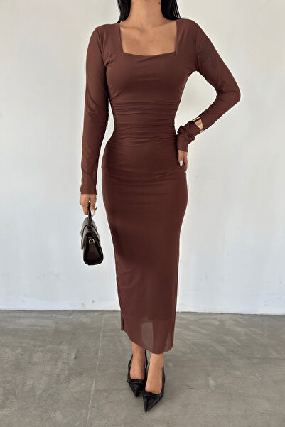 giyimmasalı Φόρεμα με μολύβι από ύφασμα από τούλι με λεπτομέρεια - TABA