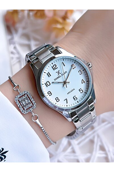 Daniel Klein Çelik Kordon Rakamlı 30 Mt Suya Dayanıklı Gümüş Renk Kadın Kol Saati