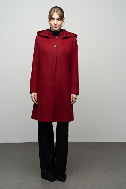 Olcay FES 3041 - Detachable Hooded and Cup Detailed Coat