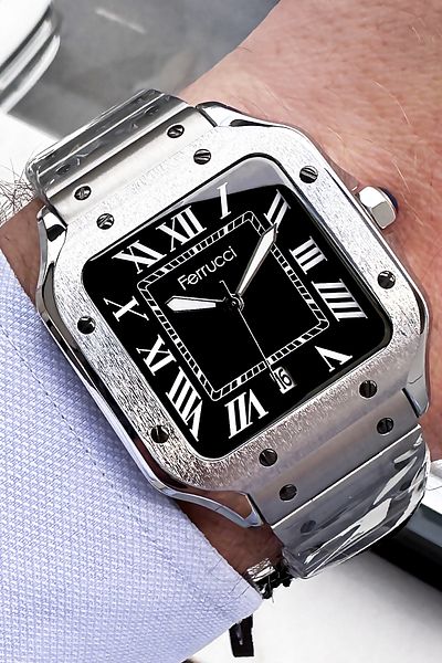 Ferrucci Men's Wristwatch 3 Atm Waterproof Silver Color Steel Cord + Bracelet Gift FRE2045C4