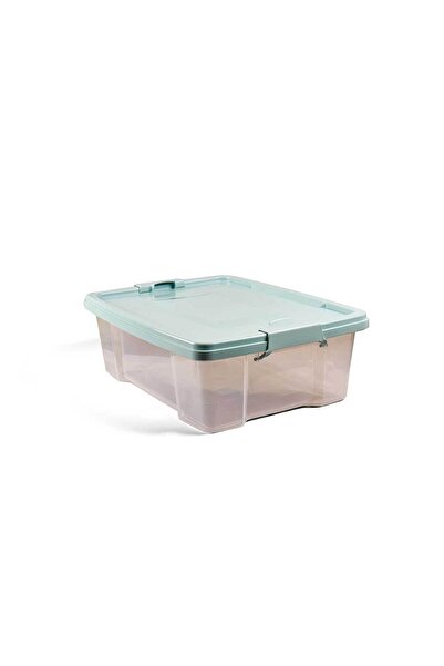 QUTU Q-Lear Box 12 L Lockable Transparent Detergent and Multi-Purpose Storage Box - Green