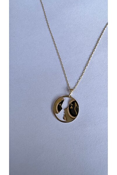 Goldstation 14 Ayar Altın Kolye Anne Çocuk Detaylı