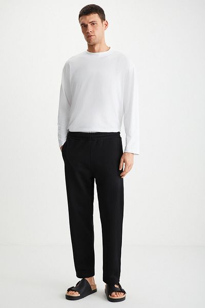 GRIMELANGE Schwarze Premium-Jogginghose für Herren von Bryce – bequeme Passform und elastische Taille