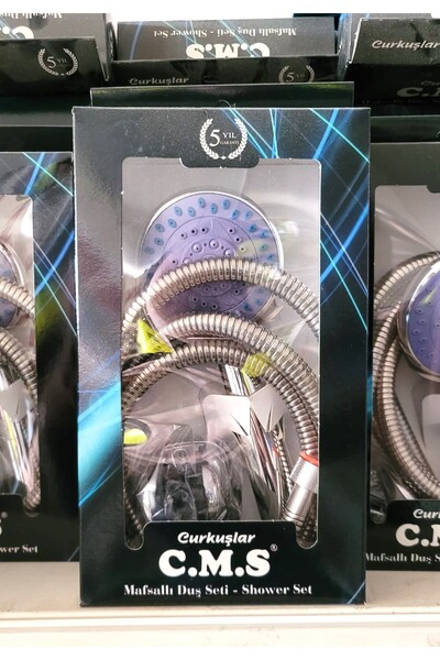 Genel Markalar Şık gümüş duş seti, duş başlığı ve spiral boru ile kolay montaj