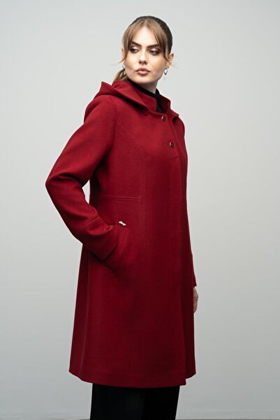 Olcay FES 3041 - Detachable Hooded and Cup Detailed Coat