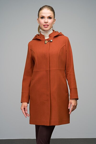 Olcay REMovable Hooded CoaT wiTh MeTal Accessories - Tile 3036