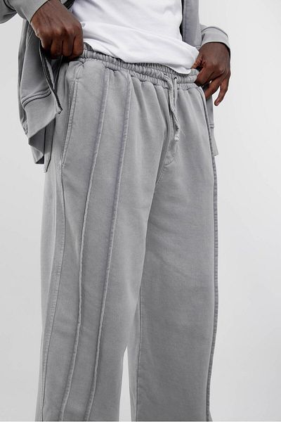 NOMARC Γκρι Washed Piece ριγέ φούτερ