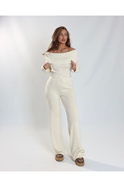 Butik Ekru Triko Takım