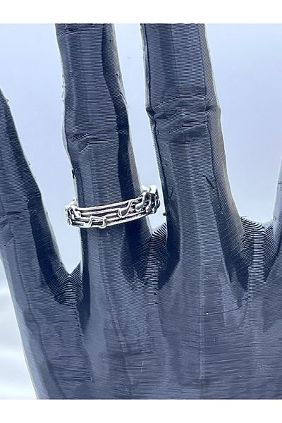 Yıldız Accessory Unisex Adjustable Steel Left Keychain Musical Note Ring