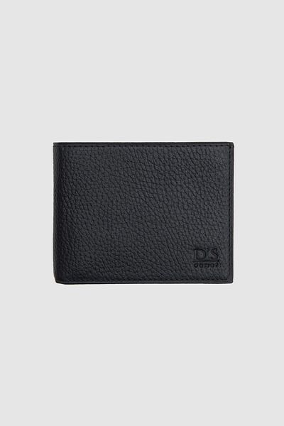 D'S Damat Black Genuine Leather Vertical Wallet with Box