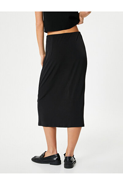 Koton Yırtmaçlı Uzun Etek Drape Detaylı