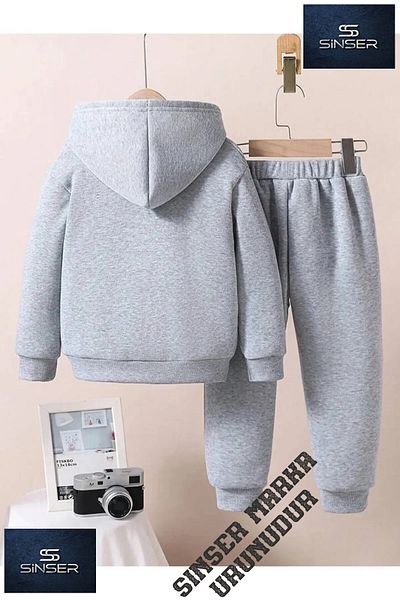 SİNSER TEKS Girls/Boys Hoodie Kids "Ny" Printed Tracksuit Set