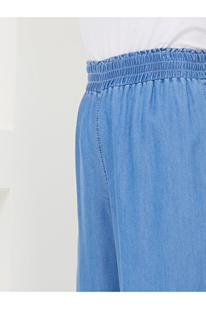 Doque Women's Relaxed Fit Thin Flowy Jeans - Elastic Waist, Wide Leg 59015