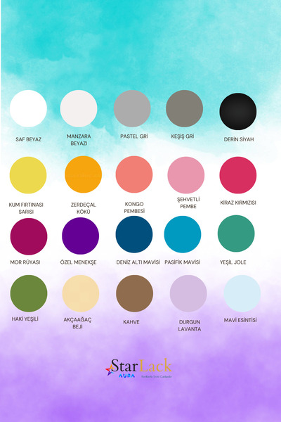 starlack Aura 250ml Akrilik Su Bazlı Hobi Dönüşüm Boyası Boyacı Seti( Tezgah-fayans-dolap-plastik-cam-kapı )
