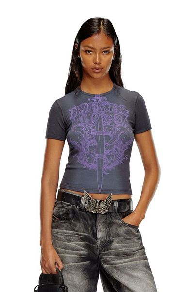 Diesel Tricou - Violet - Slim Fit