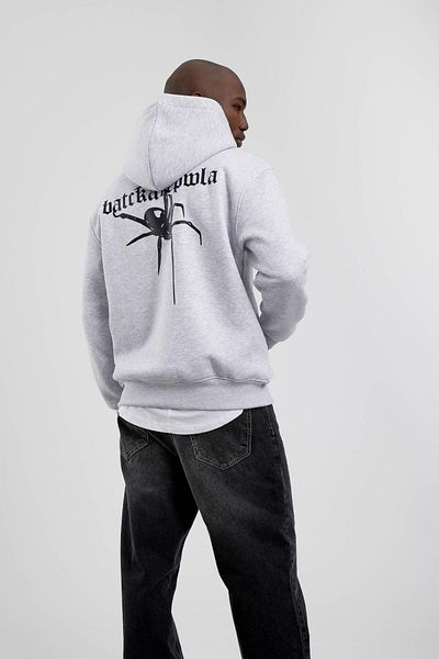 NOMARC Φούτερ με κουκούλα με στάμπα γκρι Spider