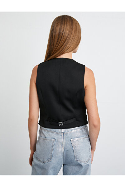 Koton Yelek V Yaka Düğmeli Cepli