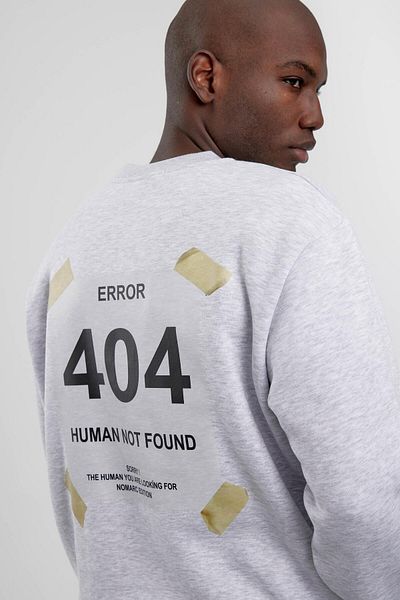 NOMARC Γκρι 404 εμπριμέ φούτερ με λαιμόκοψη