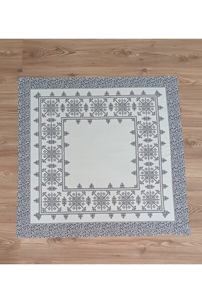 WENESSİ Kilim Desenli Baskılı Polyester Kumaş Fiskos Örtüsü (95×95cm)