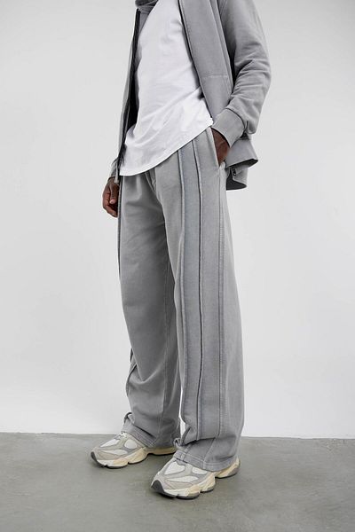 NOMARC Γκρι Washed Piece ριγέ φούτερ