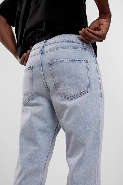 NOMARC Light Blue Kp-09-1 Bf Ripped Detail Jeans