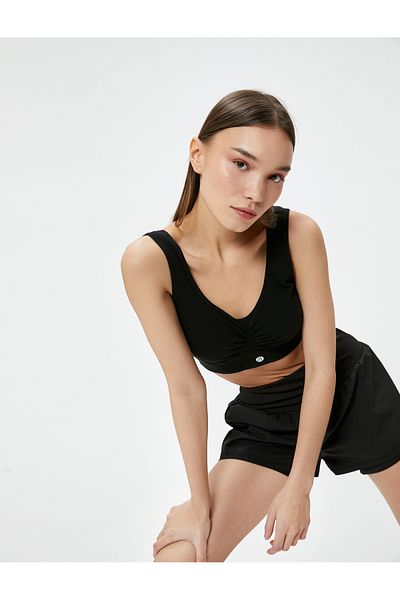 Koton Cotton Slim Fit Sports Bra - Gathered Front