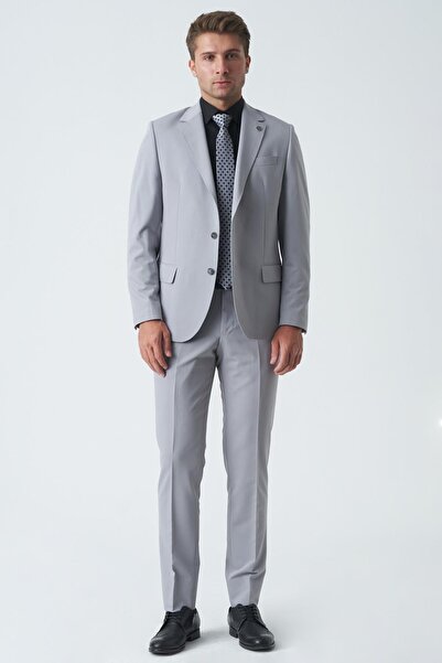 White Stone Chelmsford T2456 Slim Fit 6 Drop Straight Suit A.Gray