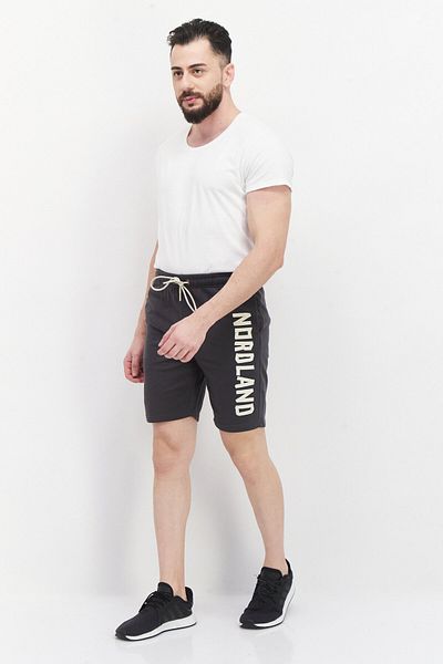 Nordland Men Regular Fit Drawstring Basic Short, Light Grey