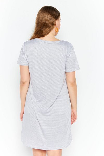 Rae dunn Women Striped Short Sleeves Sleepwear Dress, White