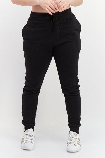 French Connection Women Regular Fit Plain Jogger Pants, Black