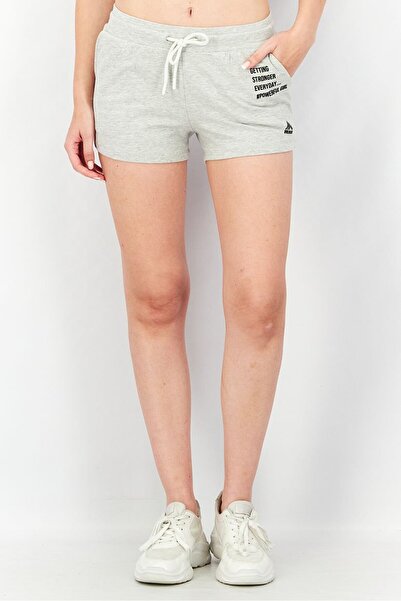 RBX Women Sportswear Fit Heather Drawstring Shorts, Grey